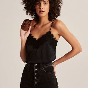 Abercrombie & Fitch Black Lace Camisole size XL